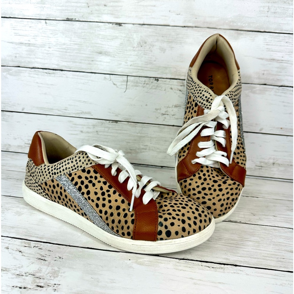 Torrid Animal Print Glitter Faux Leather Sneakers Size 10W